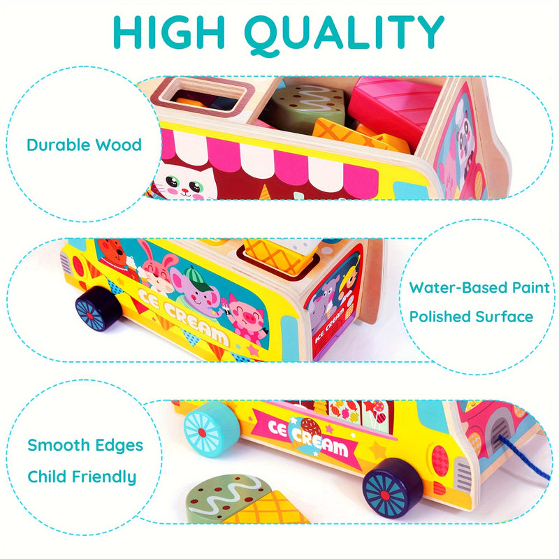 Wooden Ice Cream Truck Set