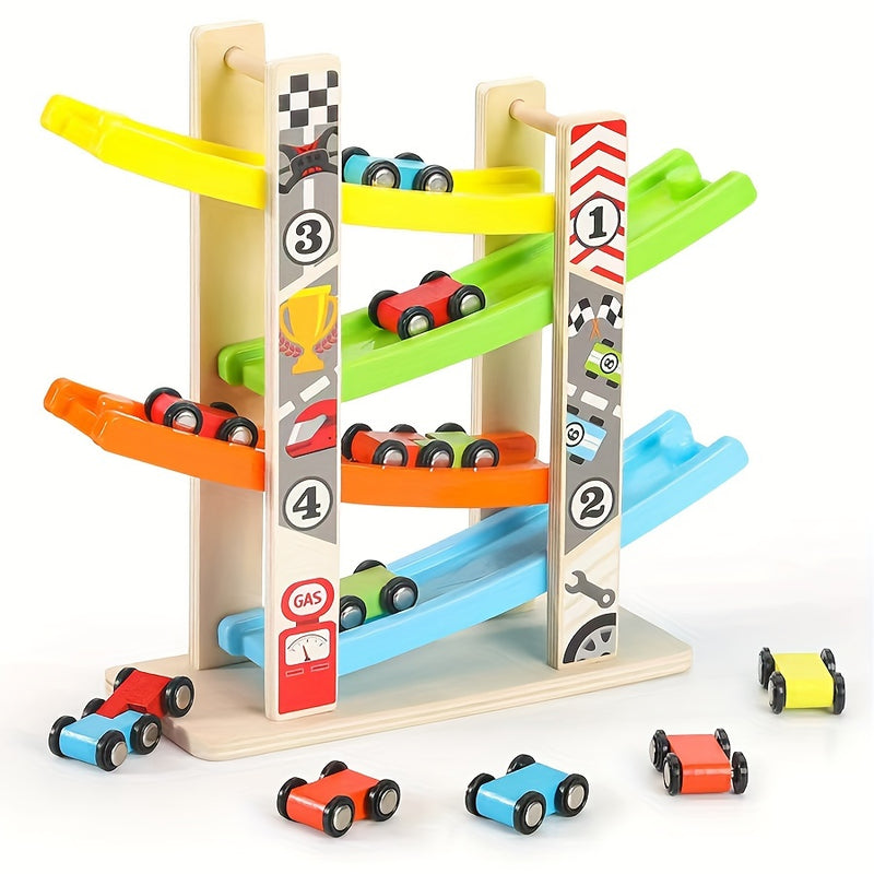 Wooden Ramp Racing Car Set